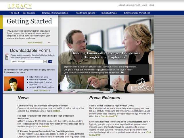 Legacy Benefits And Insurance Services Screencap